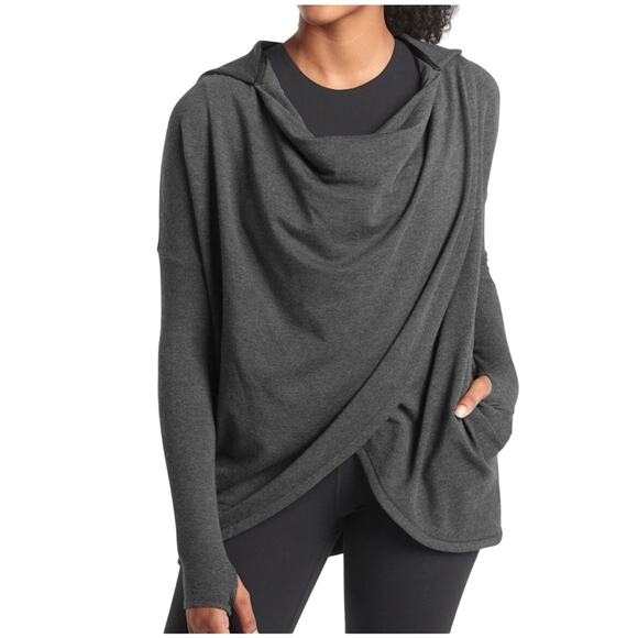 Athleta Purana Wrap Sweatshirt Hoodie Small athleisure Cozy Yoga Loungewear - Picture 1 of 9